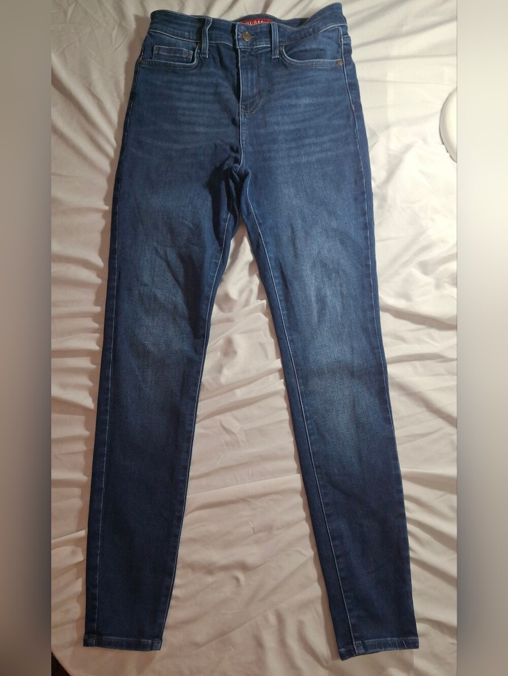 Guess Skinny Dark Blue Wash Jeans Ladies High.  Rise 27x 32 . NWOT